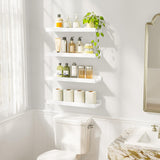 Love-KANKEI White Floating Shelves for Wall Set of 4, Wood Wall Shelves with Lip,15.6 Inch Rustic Hanging Shelves for Bedroom Bathroom Living Room Kitchen Nursery Display Love-KANKEI