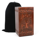 NowDoWin Urn for Ashes Adult Male Female,Cremation Urns for Men Women,Wooden Urns for Human Ashes Adult,Handcrafted Solid Wood Urn with Bag,TSA Approved Urn (Tree of Life, 300LBS Capacity) Nowdowin