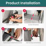 Pamapic 2-in-1 Convertible Porch Swing Bed, 3-Seat Elegant Patio Swing with Wicker Armrests, Outdoor Chair with Adjustable Canopy for Balcony, Garden, and Poolside, Gray Pamapic