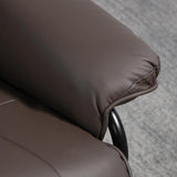 HOMCOM Manual Swivel Recliner Chair, PU Leather Reclining Chair with Footrest for Living Room, Brown HOMCOM