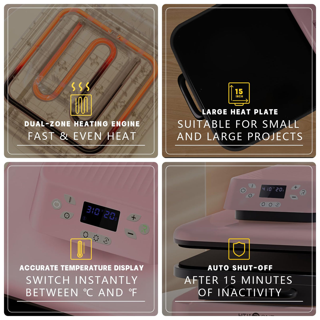 HTVRONT Automatic Heat Press Machine for T Shirts - 15x15 Intelligent Press Machine with Auto Release - Auto-Off & Heats Up Fast, Smart Heat Press for HTV, Sublimation, Heat Transfer Projects HTVRONT