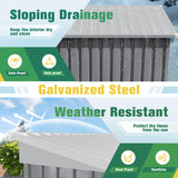 Flamaker Storage Shed Waterproof Metal Garden Shed with Lockable Door Utility Tool Shed Outdoor Storage for Backyard, Patio and Lawn (5 x 3 FT, Grey) Flamaker