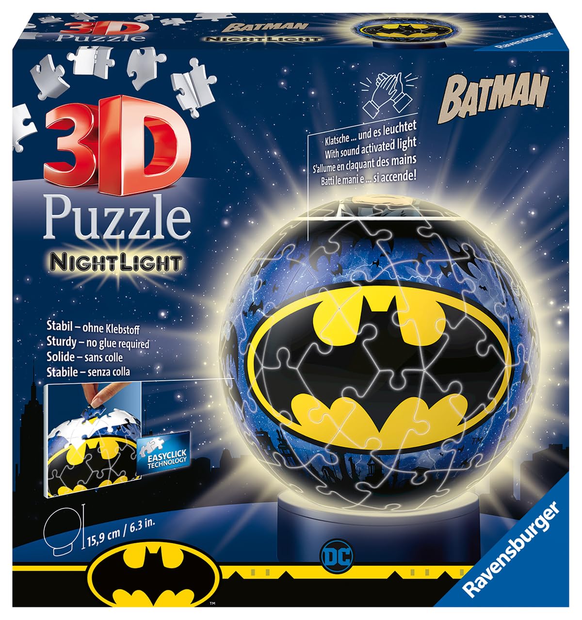 Ravensburger Batman Nightlight 72 Piece 3D Puzzle for Kids - Every Piece is Unique, Pieces Fit Together Perfectly Ravensburger