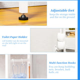 Simple Trending 4 Tier Over The Toilet Storage with Drawers, Heavy Duty Bathroom Stand Organizer Metal Shelves for Laundry, White Simple Trending