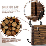 U-Chain Wooden Wall Coat Rack with 8 Tri Metal Hooks for Hanging Coats, Backpacks and More - 28 Inch Wall Mounted for Mudroom, Farmhouse Entryway U-Chain