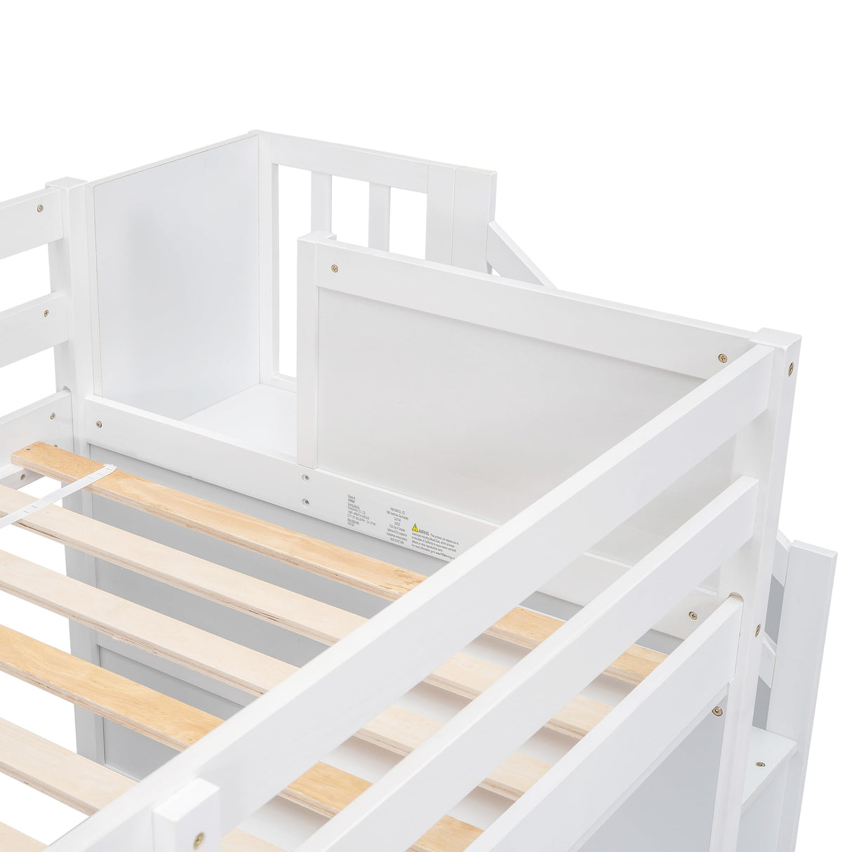 Bellemave Twin Size Low loft Bed for Kids,Wood Loft Beds,Modern Farmhouse Twin loft Bed,Loft Bed with Desk and Storage, No Box Spring Needed,for Kids,White Bellemave