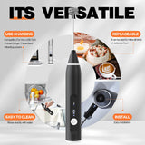Milk Frother Rechargeable Handheld Electric Whisk Coffee Frother Mixer with 2 Stainless whisks 3 Speed Adjustable Foam Maker Blender for Coffee Matcha Latte Cappuccino Hot Chocolate（Black） Laposso