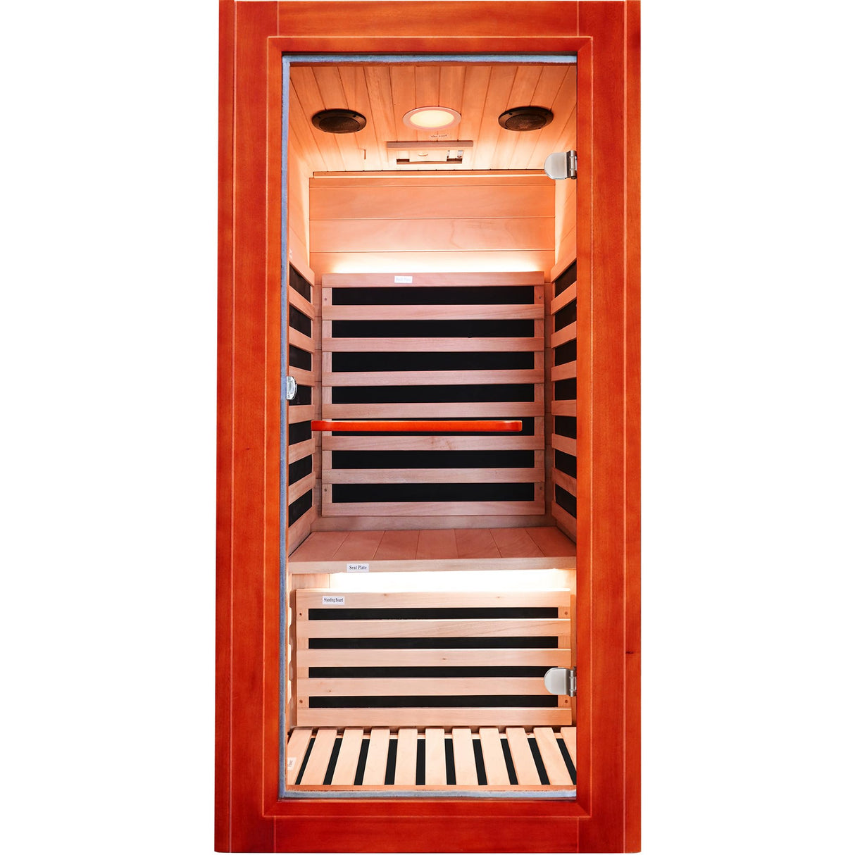 Infrared Sauna for Home Indoor Sauna Wooden Dry Sauna Room Low EMF 1020W for 1 Person with Control Panel, Bluetooth Speaker, Reading Lamp ToTibuy