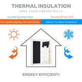 RYB HOME Blackout Door Curtain - Tricia Window Shades Thermal Insulated Light Block French Curtain Tie up Shades Energy Efficient Double Door Blind, 26 x 69 inches, Black, 1 Panel RYB HOME