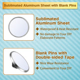 Jexine 50 Pcs Sublimation Blank Pins DIY Button Badge Kit Sublimation Silver Blank Aluminum Sheet with Butterfly Pin Backs for DIY Craft Lapel Jewelry Making Supplies (Round) Jexine