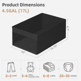 STORAGE MANIAC 6 Pack Storage Bins with Clear Window, Storage Boxes for Shelves, Sturdy Foldable Closet Organization Fabric Shelf Basket for Toy, Towel, Book, Jeans, Offices, Dorm, Wardrobe, Black STORAGE MANIAC