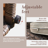 SUNSITT Outdoor 2-Piece Half-Moon Patio Furniture Curved Outdoor Sofa Wicker Sectional Set with Beige Cushions SUNSITT