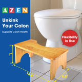 AZEN Toilet Stool Squat Adult, Wood Poop Stool for Bathroom Adults, Portable Toilet Potty Stool for Adults, 7 Inch Height AZEN
