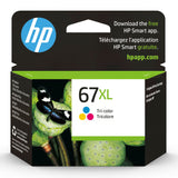 HP 67XL Tri-color High-yield Ink Cartridge | Works with HP DeskJet 1255, 2700, 4100 Series, HP ENVY 6000, 6400 Series | Eligible for Instant Ink | 3YM58AN HP