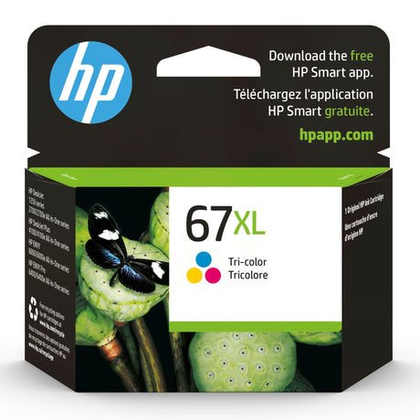 HP 67XL Tri-color High-yield Ink Cartridge | Works with HP DeskJet 1255, 2700, 4100 Series, HP ENVY 6000, 6400 Series | Eligible for Instant Ink | 3YM58AN HP