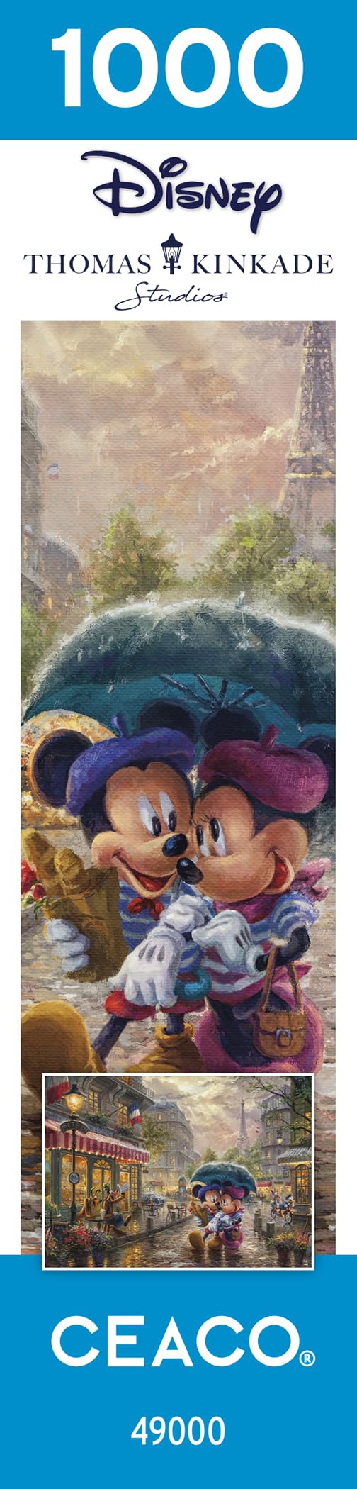 Ceaco - Thomas Kinkade - Disney - Mickey & Minnie in Paris - 1000 Piece Jigsaw Puzzle Ceaco