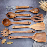 DDJSJ Teak Kitchen Utensils,Wooden Soup Spoon Kitchenware Seasoning Scoop Dipping,Oil Dipper,Meal Rice Scoop,Natural Utensils Handcrafted Cutlery Tool (soup spoon(10.6x3.15in))… DDJSJ