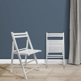 Casual Home Wooden Folding Chairs 2-Pcs Set, 17" W x 18" D x 30.75" H, White Casual Home