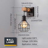 Black Wall Sconces with Dimmer ON/Off Switch, Cage Wall Mount Light Fixture Industrial Farmhouse Lighting for Living Room Kitchen, C71Y215 Lightess