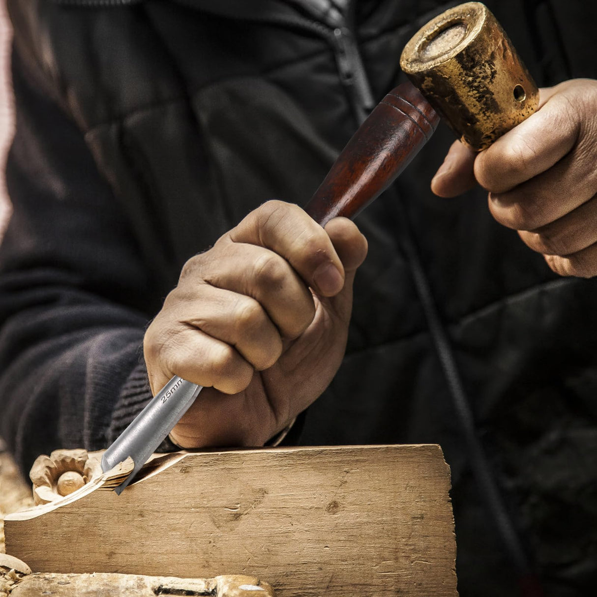 Covzoe 12 Pieces Wood Chisel Set, Woodworking Carving Tools with Wooden Box, CR-V Steel Edge Blade with Premium Wood Handle, Professional Wood Gouge Turning Tools for Craftsman Carpenter Beginners Covzoe