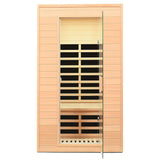 2 Person Infrared Sauna, Low EMF Far Infrared Sauna, Canadian Hemlock Wood Sauna for Home 1500W Indoor Sauna Home Spa Sauna with Bluetooth Speakers, Reading Lights, Roof Vent, Tempered Glass SALUSHEAT