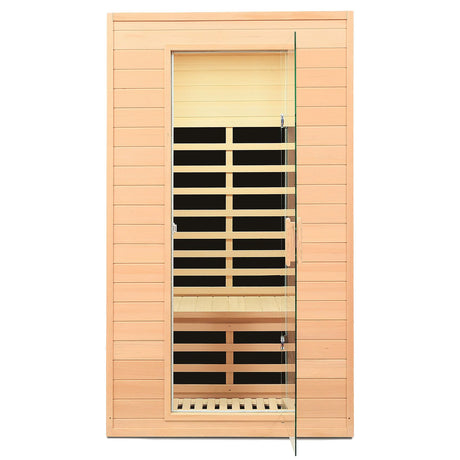 2 Person Infrared Sauna, Low EMF Far Infrared Sauna, Canadian Hemlock Wood Sauna for Home 1500W Indoor Sauna Home Spa Sauna with Bluetooth Speakers, Reading Lights, Roof Vent, Tempered Glass SALUSHEAT
