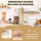 Tangkula Large Cat Tree Tower, Multi-Level Tall Cat Tree with Sisal Posts, Hammocks, Hanging Basket, and Cat Condo, Washable Cushions, Modern Cat Tree for Indoor Cats Large Adult Tangkula