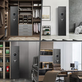 4-6 Rifle Gun Safe, Biometric Gun Safe, 54" Long Gun Safe for Rifles and Pistols, Quick Access Gun Cabinet for Rifles and Shotguns with Backlit Keypad, Dual Alarm System and 3 Gun Racks Luzfuego