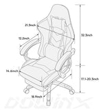 Dowinx Gaming Chair Ergonomic Racing Style Recliner with Massage Lumbar Support, Office Armchair for Computer PU Leather E-Sports Gamer Chairs with Retractable Footrest （Black&Grey） Dowinx