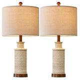 BOBOMOMO 24'' Farmhouse Table Lamp Set of 2 for Bedroom Living Room Vintage Rustic Traditional Nightstand Bedside Lamps BOBOMOMO