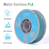 TECSONAR TECSONAR Matte Rainbow PLA 3D Printer Filament, 1KG Spool(2.2lbs) 1.75mm PLA Fast Color Change 3D Printing Material, Multicolor Gradient Filament for Most FDM 3D Printers,Matte Rainbow TECSONAR