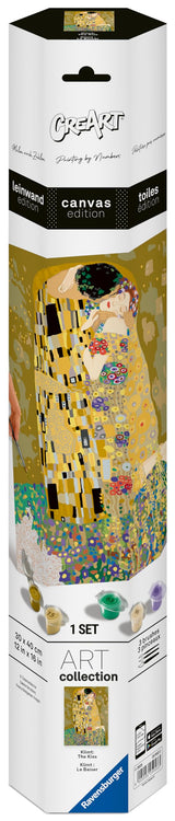 Ravensburger Relax CreArt Klimt: The Kiss Canvas Paint by Numbers Kit | Perfect DIY Art Gift for Adults, Stress Relief, and Creative Hobby Ravensburger