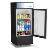 KoolMore KM-MDR-1D-6C 6 Cu. Ft. Commercial One Glass Door Display Upright Beverage Refrigerator Cooler Merchandiser-22.8 in. x 21.4 in. x 52.7 in. [Black] KoolMore
