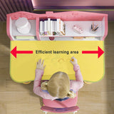 LEAQU Kids Desk and Chair Set, Study Table and Chair, Desk for Kids, Children's Desks with Golden Distance Design, Homeschooling Writing Desk with Desktop for Boys and Girls (Pink 4) LEAQU