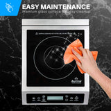 Duxtop Professional Portable Induction Cooktop, Commercial Range Countertop Burner, 1800 Watts Induction Burner with Sensor Touch and LCD Screen, P961LS/BT-C35-D, Silver/Black duxtop