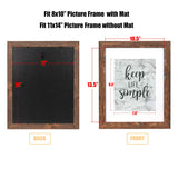kennethan Rustic Brown 11x14 Picture Frame - Made to Display Pictures 8x10 with Mat or 11x14 Without Mat - Wide Molding - Wall Mounting Material Included kennethan