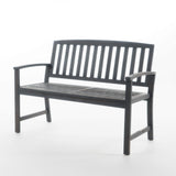 Christopher Knight Home Loja Outdoor Acacia Wood Bench, Dark Grey Finish Christopher Knight Home