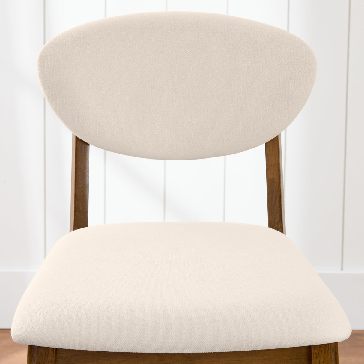 Best Choice Products Bar Stool Set of 2, Mid-Century Modern Upholstered Wood, Armless Counter Height w/Seat Cushion, Backrest - Walnut/Cream Best Choice Products