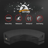 Zettum Outdoor Curved Sectional Cover - Patio Sectional Sofa Cover, 600D Waterproof Patio Furniture Covers for 2-3 Seater Outdoor Sectional Sofa and Couch, 94"(Back)/60"(Front) Zettum