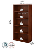 Studio C 5-Shelf Bookcase in Hansen Cherry Finish - 73 Inches High Bush Business Furniture