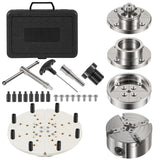 4 Inch Wood Lathe Chuck Set 1" x 8 tpi, Self Centering 4 Jaw Wood Turning Chuck set with 3 frequently used types of Jaws Deargooday