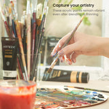 ARTEZA Acrylic Paint Set of 14 Colors, 4.06 Ounce Tubes, Non-Toxic Acrylic Artist Paints. Art Supplies for Painting ARTEZA