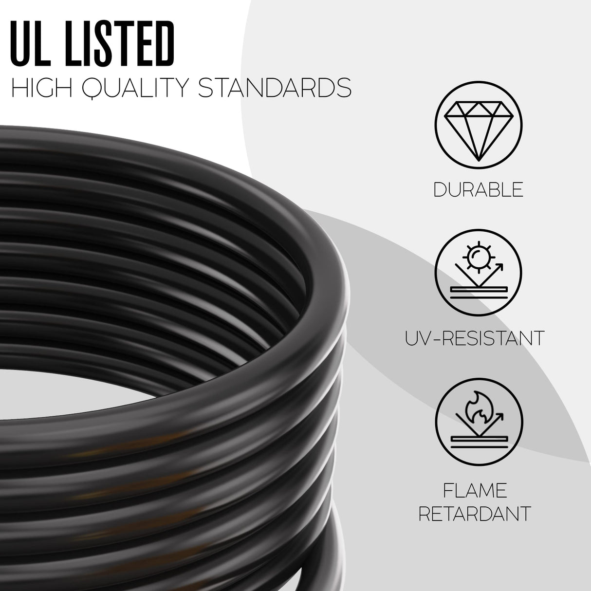 Houseables 50 Amp RV Extension Cord, Power Cords, 30 Ft Long, 1 Pack, Black, Yellow, SS2-50R Female Adaptor, 14-50P Male Plug, 50A Compatible, PVC, STW, w/Handle, for Camper, Motorhome, UL Certified Houseables