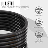 Houseables 50 Amp RV Extension Cord, Power Cords, 30 Ft Long, 1 Pack, Black, Yellow, SS2-50R Female Adaptor, 14-50P Male Plug, 50A Compatible, PVC, STW, w/Handle, for Camper, Motorhome, UL Certified Houseables