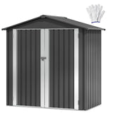 DWVO 6x4ft Outdoor Storage Shed, Weatherproof Tool Shed w/Locking Entry & Ventilation for Grass Cutter, Bike, Equipment, Courtyard, Garden (Dark Gray) DWVO