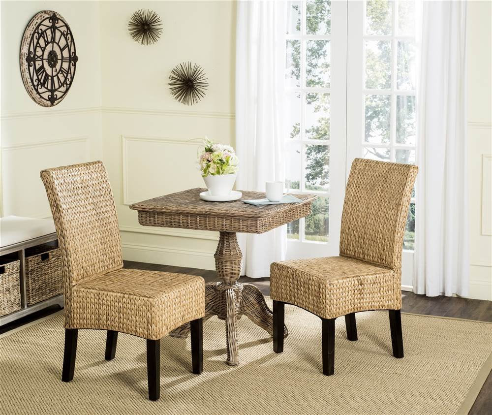 Safavieh Home Collection Luz Natural Wicker Dining Chair (Set of 2), 18" Safavieh