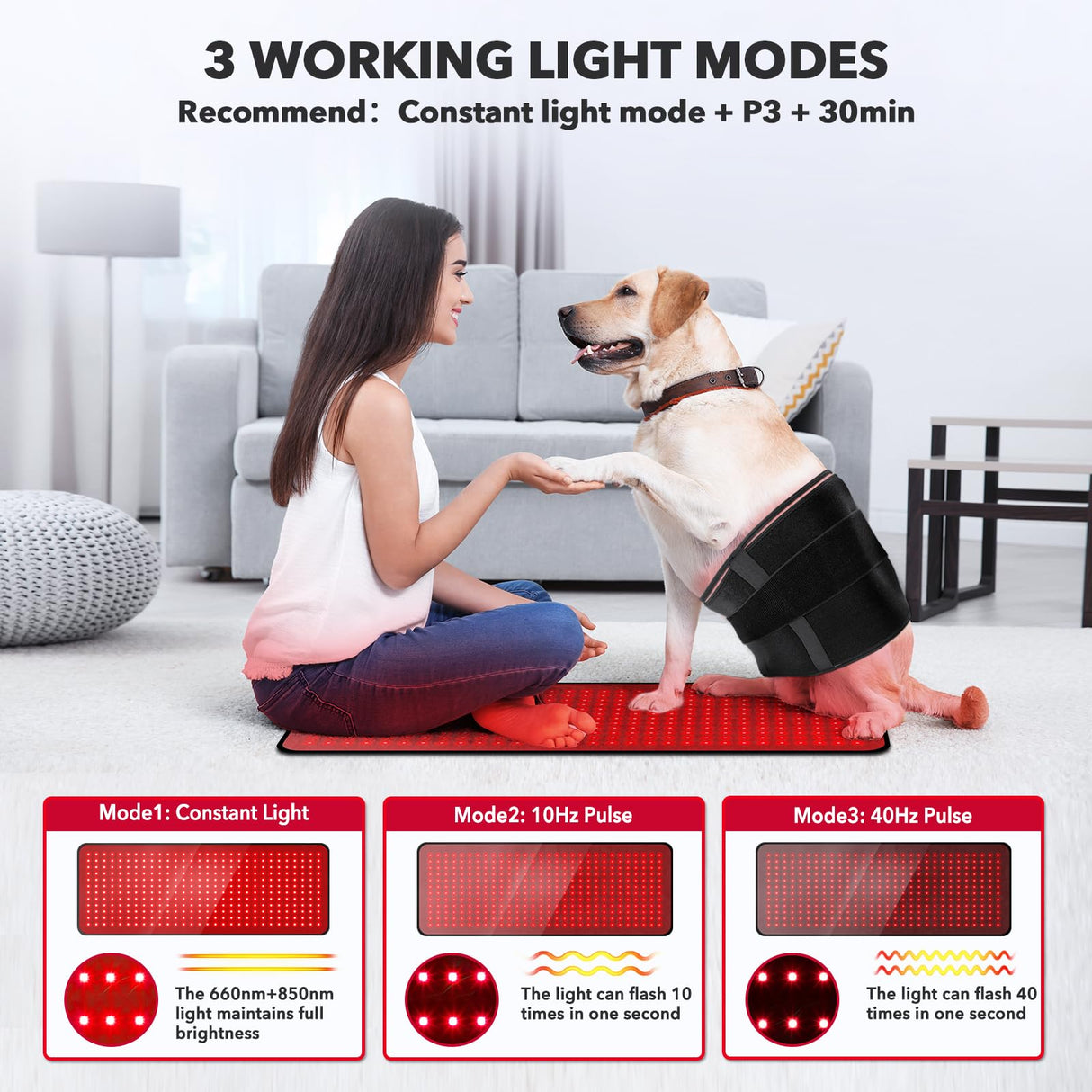 Red Light Therapy for Body, 31.5" * 11.8" Red Light Therapy Pad, Dual Chip Grade 360 LEDs 660nm & 850nm Infrared Light Therapy for Body Back Waist Shoulder Knee Joint Pain Relief, Gift for Women Men GMOWNW
