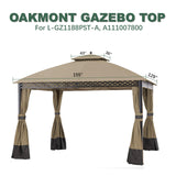 JANCANOPY Replacement Cover for 10X12Ft Oakmont Gazebo L-GZ1188PST-A,Pinehurst Gazebo L-GZ1188PST,Khaki JANCANOPY