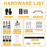 Bifold Barn Doors 40" (20" x 2) x 84" with Hardware Kit & Handle, MDF Panel Closet Pantry Door Interior Sliding Folding Door, Solid Wood Barn Door PVC Surface Easy Assembly, K-Shape JUJUBON