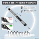 Qyvorae Mini Cordless Soldering Iron Kit, USB Rechargeable Portable Cordless Soldering Iron, LCD Digital Adjustable Temperature Soldering Gun Thermostatic Soldering Kit for Home Appliance Repair, DIY Qyvorae